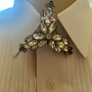 Dazzling Crystal Floral Brooch